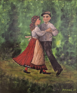 Iz preteklosti v prihodnost, akril-platno, 50x60 cm, 2025, Maja Papež Ilič